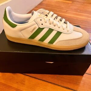 Adidas Samba White and Green Sneakers